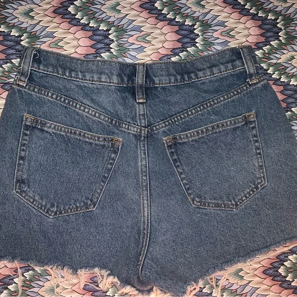PINK Victoria's Secret Blue Jean Shorts High-Waisted - Picture 1 of 3